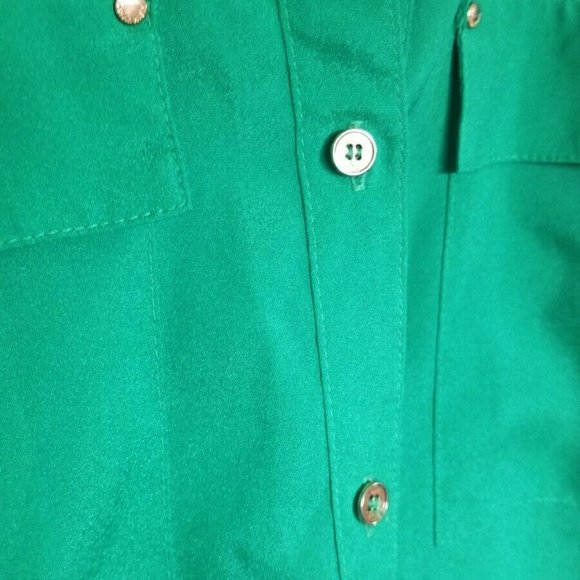 Calvin Klein Irish Green Small Silky Blouse - Picture 5 of 5